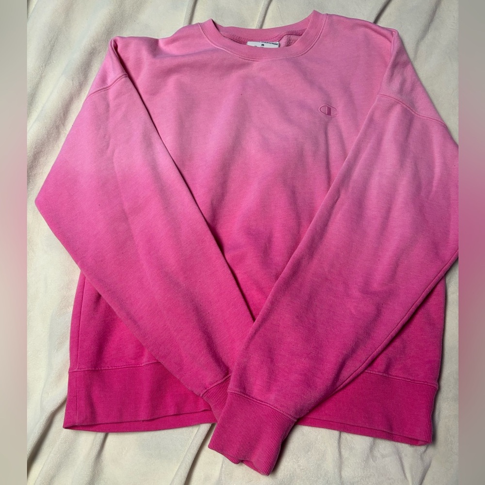 pink ombré champion crewneck